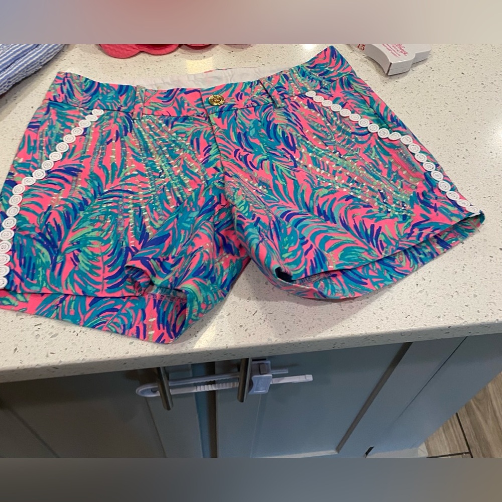 Lilly Pulitzer Pink and Blue Tropical Shorts